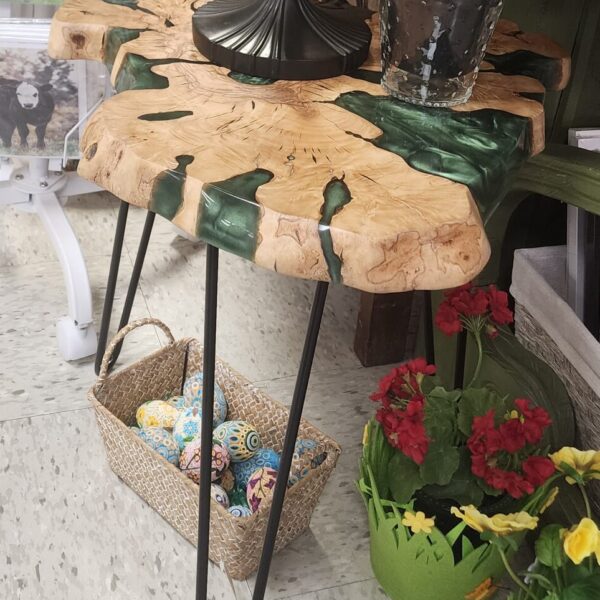 Small Olive Wood Side Table